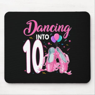 Dancing Into 10 Year Old Birthday Ballerina Girl P Mouse Pad