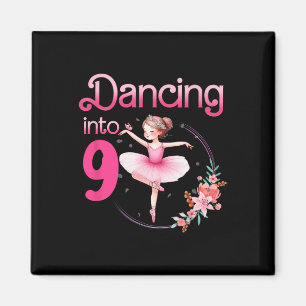 Dancing Into 9 Ballerina 9th Birthday Party Ballet Magnet