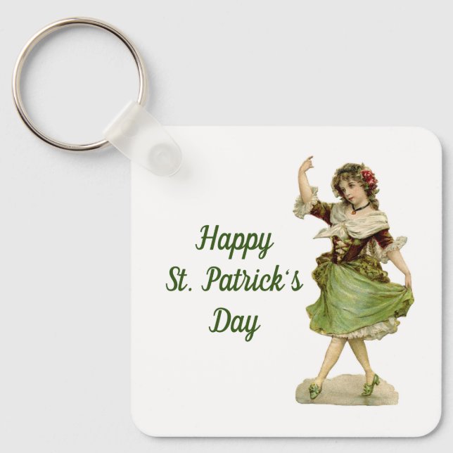 Dancing Irish Lass Keychain (Front)