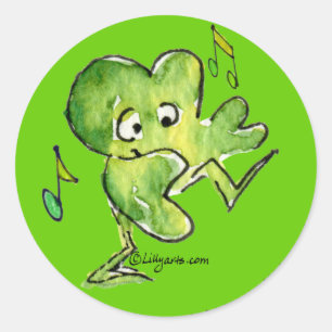 Dancing Irish Shamrock n Roll 08 Sticker