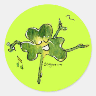 Dancing Irish Shamrock n Roll 10 Sticker