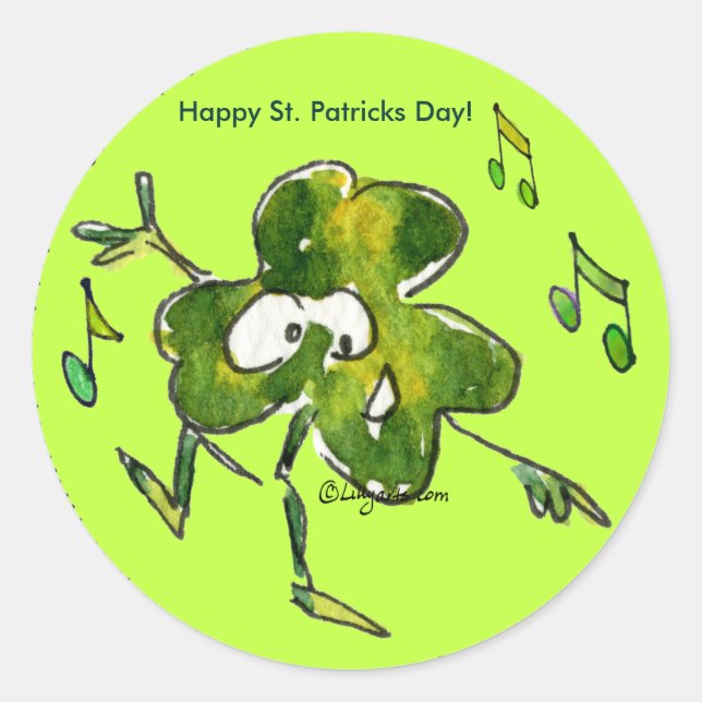 Dancing Irish Shamrock n Roll 11 Sticker (Front)