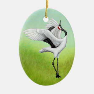 Dancing Japanese Cranes Holiday Ornament