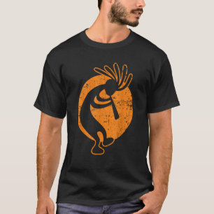 Dancing Kokopelli Positive Vibes Distressed Design T-Shirt