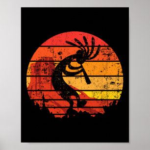 Dancing Kokopelli Southwestern Usa Native American Poster
