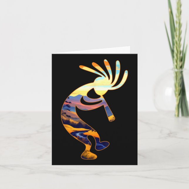 Dancing Kokopelli Southwestern Usa Symbol  Card (Front)