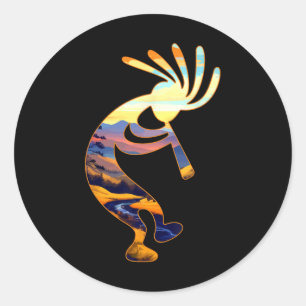 Dancing Kokopelli Southwestern Usa Symbol  Classic Round Sticker