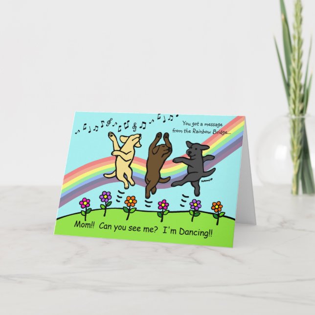 Dancing Labradors at the Rainbow Bridge Card (Front)