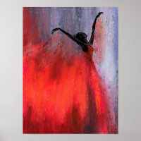 Dancing Lady in Red - Abstract Original Painting