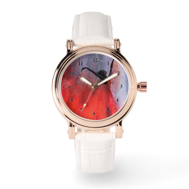 Dancing Lady in Red - Abstract Original Painting Watch (Front)