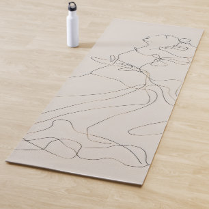 Dancing Lady Line Art Yoga Mat