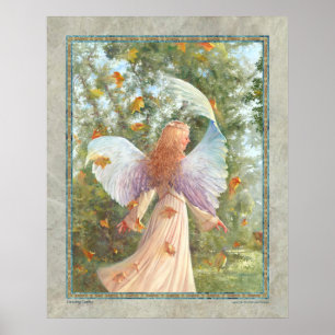 Dancing Leaves 16" x 20" poster of an Angel