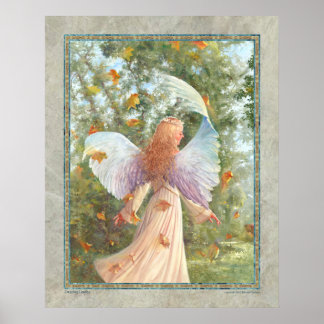 Dancing Leaves  16" x 20" poster of an Angel