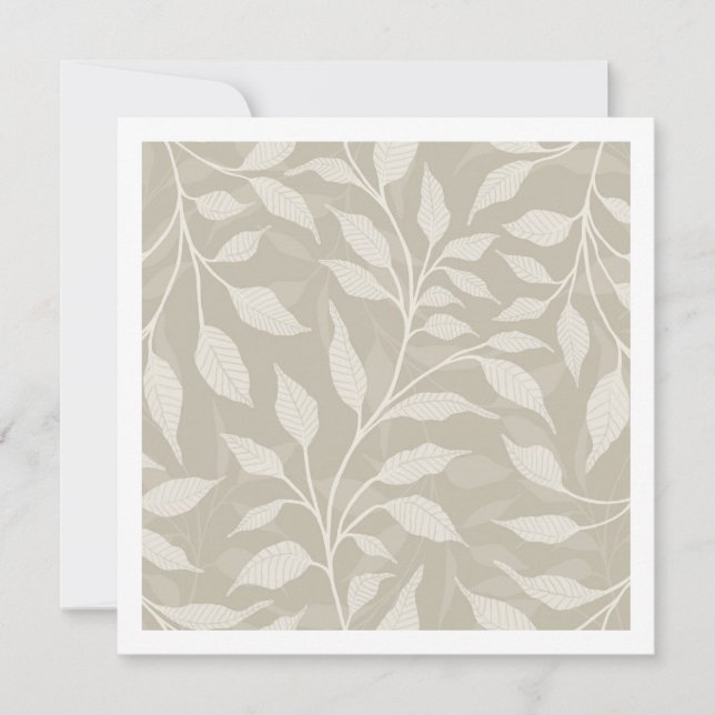 Dancing Leaves Modern Botanical Neutral Tones Card (Front)