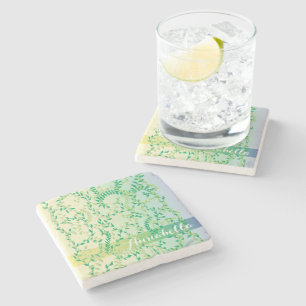 Dancing leaves stone coaster