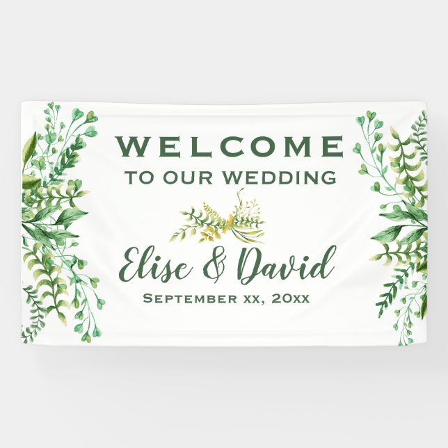 Dancing Leaves - Wedding Reception Hanging Banner (Horizontal)