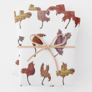 Dancing Leaves Wrapping Paper Sheet