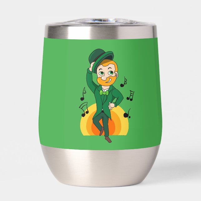 Dancing leprechaun, St. Patrick's Day cartoon  (Front)