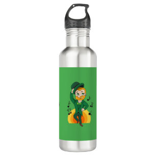 Dancing leprechaun, St. Patrick's Day cartoon  710 Ml Water Bottle