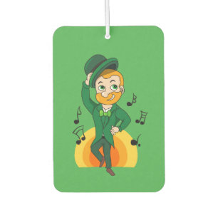 Dancing leprechaun, St. Patrick's Day cartoon  Car Air Freshener