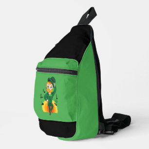 Dancing leprechaun, St. Patrick's Day cartoon Sling Bag