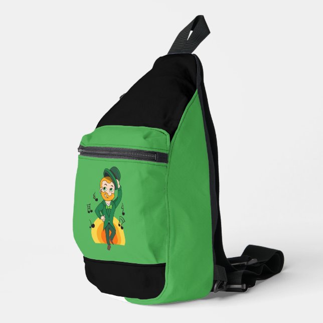 Dancing leprechaun, St. Patrick's Day cartoon  Sling Bag (Right Corner)