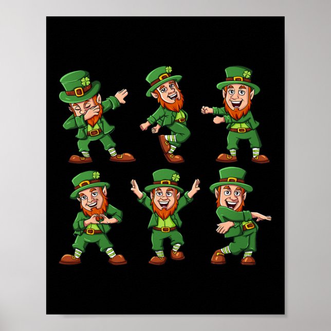 Dancing Leprechauns St Patrick's Day Fun Boys Girl Poster (Front)
