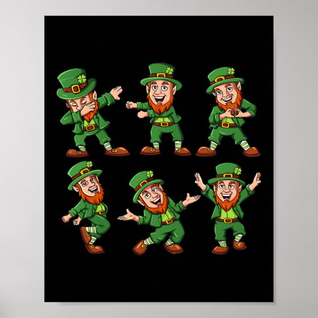 Dancing Leprechauns St Patrick's Day Fun Boys Girl Poster (Front)