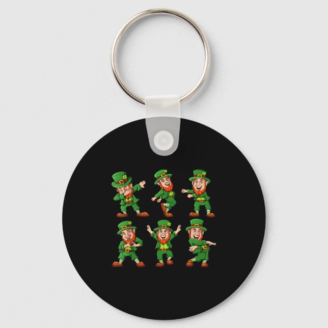 Dancing Leprechauns St Patrick's Day Funny Boys Gi Key Ring (Front)