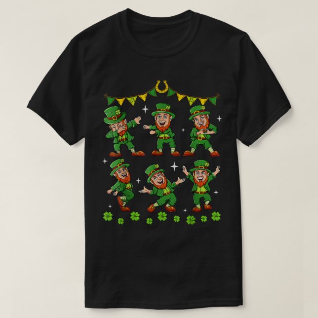 Dancing Leprechauns St Patricks Day Shamrock Boys  T-Shirt (Design Front)