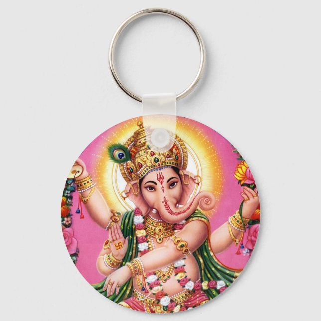 Dancing Lord Ganesha Key Ring (Front)