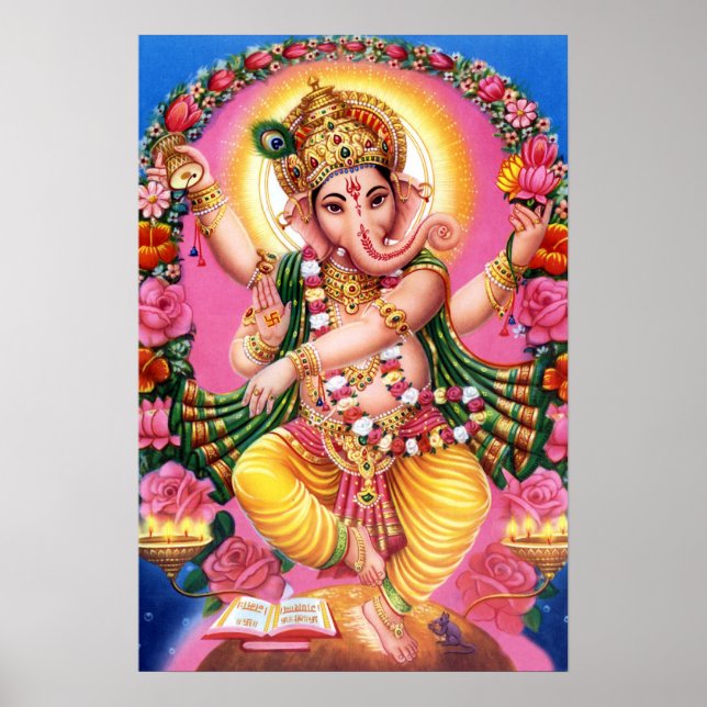 Dancing Lord Ganesha Poster (Front)