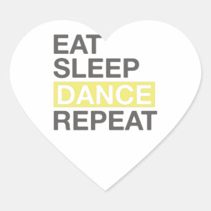 Dancing Lover for Dancer Eat Sleep Dance Repeat Heart Sticker