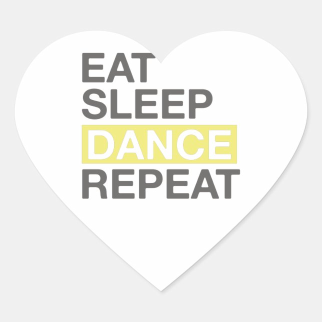 Dancing Lover for Dancer Eat Sleep Dance Repeat Heart Sticker (Front)