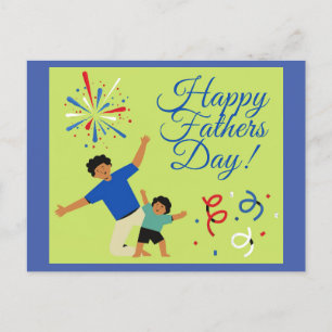 Dancing Man And Child Father's Day Postcard