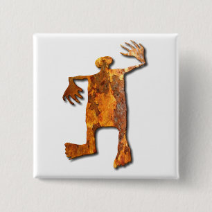 Dancing Man rust 15 Cm Square Badge