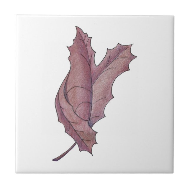 Dancing Maple Leaf Purple Ceramic Tile (Front)