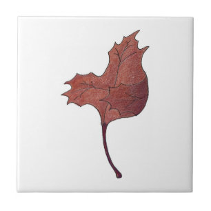 Dancing Maple Leaf Red Ceramic Tile