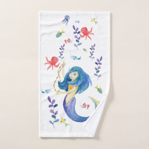 Dancing mermaid hand towel