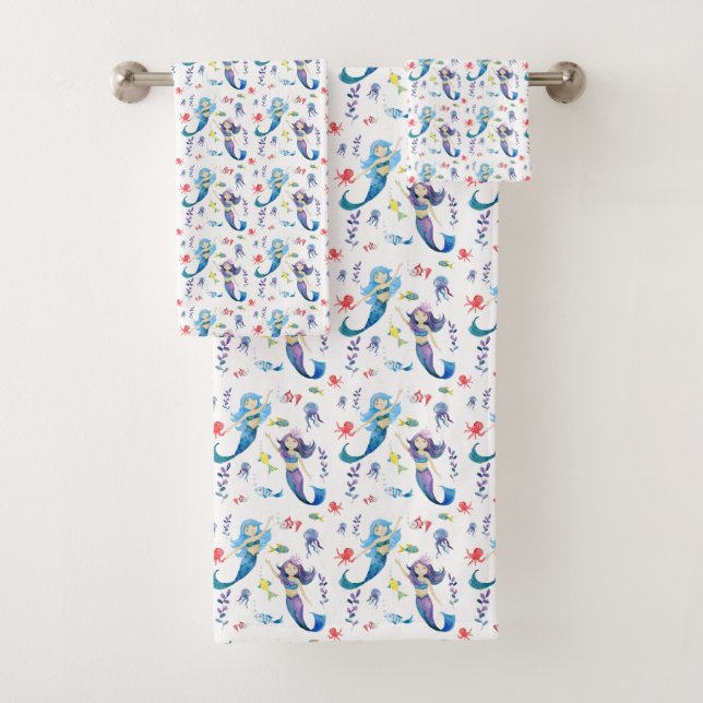 Dancing mermaids bath towel set (Insitu)