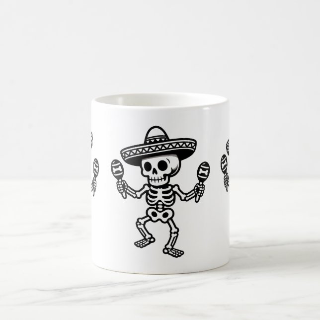 Dancing Mexican Skeleton Coffee Mug (Center)