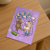 Dancing Mice Add The Name Happy Birthday Party