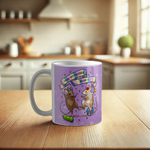Dancing Mice Name & Age Happy Birthday Party Coffee Mug