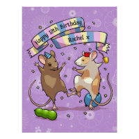 Dancing Mice Name & Age Happy Birthday Party