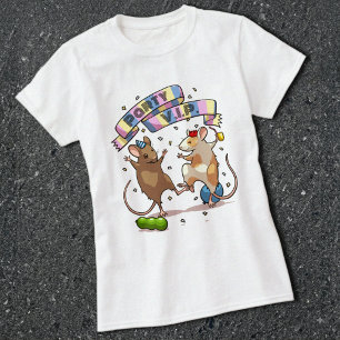 Dancing Mice Party V.I.P. Banner & Balloons Design T-Shirt