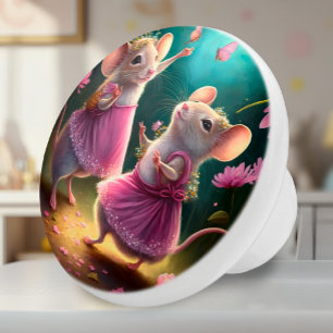 Dancing Mice - Personalised Fantasy Ceramic Knob