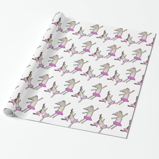 dancing mice wrapping paper (Unrolled)