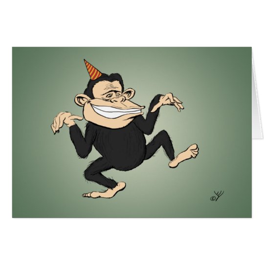 Dancing Monkey Birthday Card