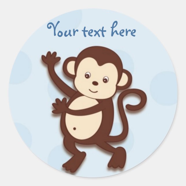 Dancing Monkey Stickers Envelope Seals (Front)