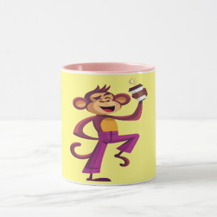 Dancing Monkey with Coffee Funny Animal Mug